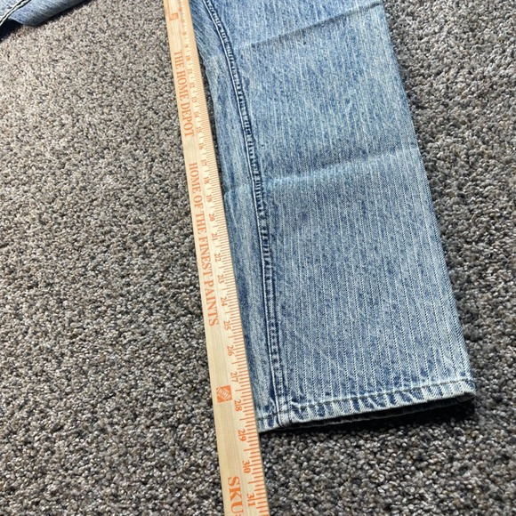 Vintage Lee Men's 31x29 USA Made Striped High Rise Straight Leg Jeans - Picture 6 of 10